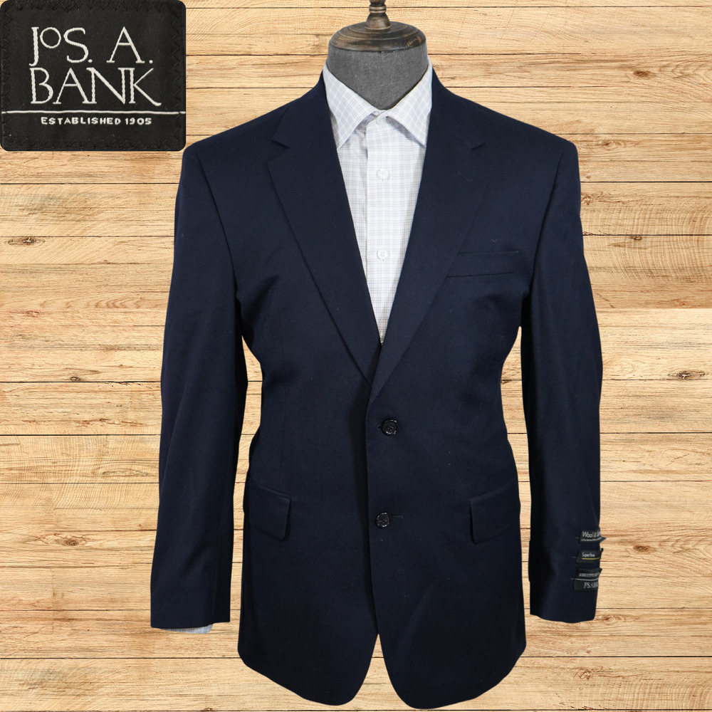 Jos A Bank Mens 40S Sport Coat Navy Wool Cashmere Executive Collection NWT